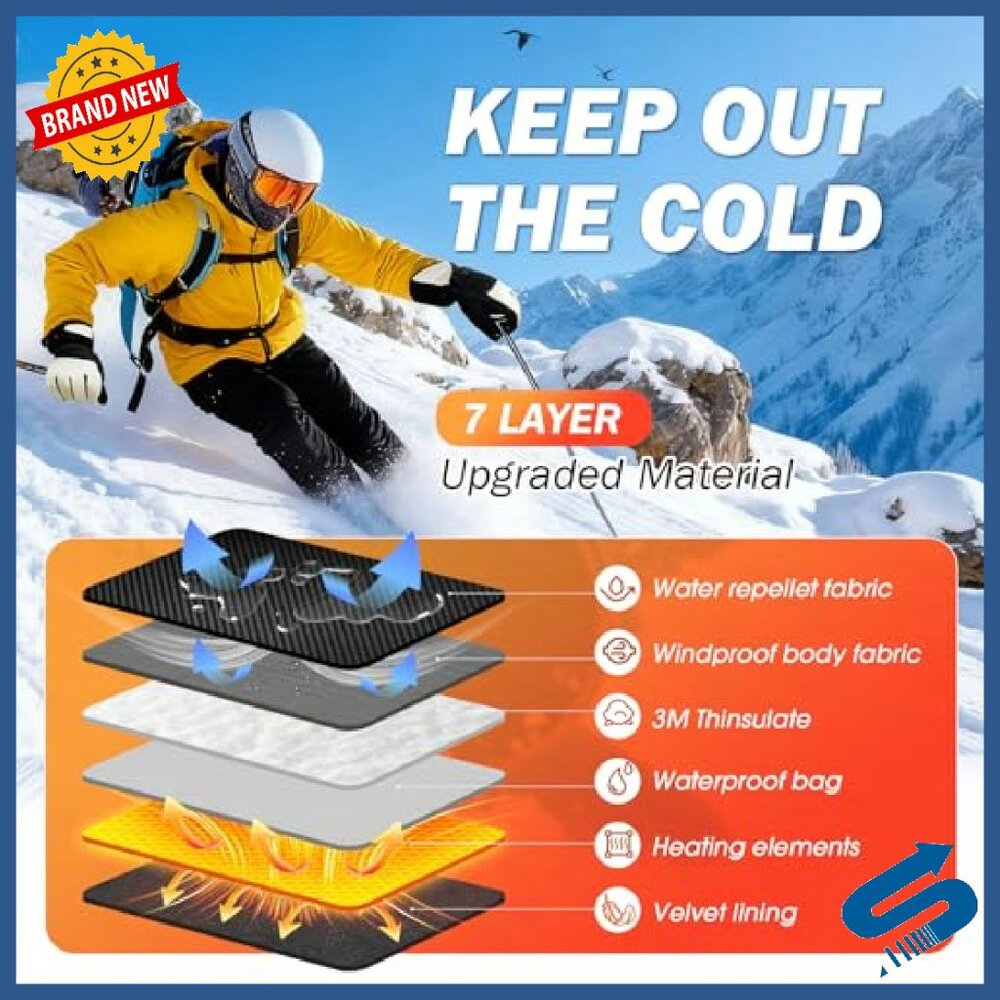 Rechargeable Heated Gloves Touchscreen Waterproof… - image 6